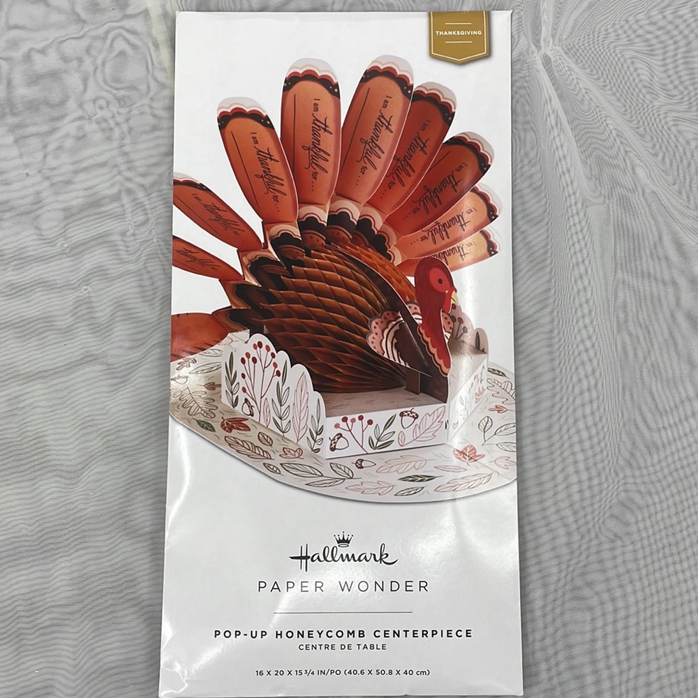 Hallmark 3D Pop-Up Thanksgiving Friendsgiving Turkey Centerpiece Retired Version
